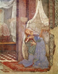 Annonciation, détail de la vierge, 1481